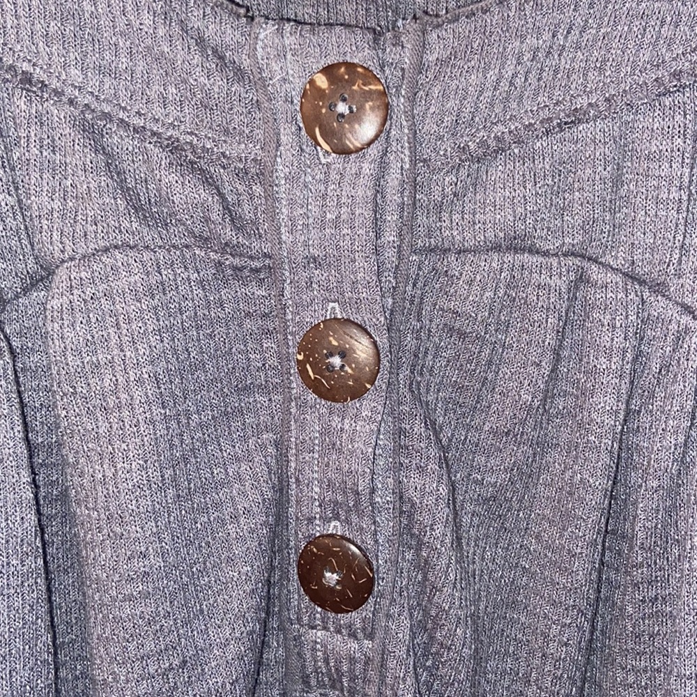 FREE PEOPLE We The Free Must Have Gray Henley Tunic - Picture 9 of 14